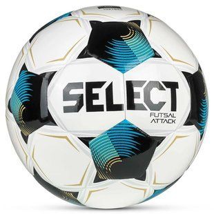 М'яч футзальний SELECT Futsal Attack White (FIFA Basic) v26, 4, 400 - 440 г, 62 - 64 см