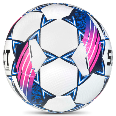 М'яч футбольний SELECT Brillant Super HS v24 (FIFA QUALITY PRO APPROVED) White- Blue, 5, 410 - 450 г, 68 - 70 см